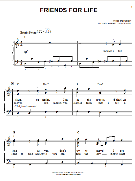 Michael Silversher Friends For Life sheet music notes and chords. Download Printable PDF.