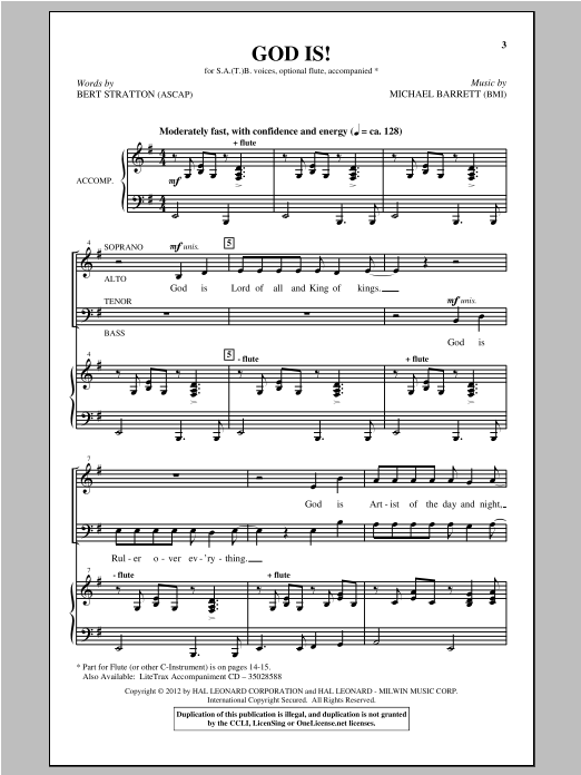 Michael Barrett God Is! sheet music notes and chords. Download Printable PDF.