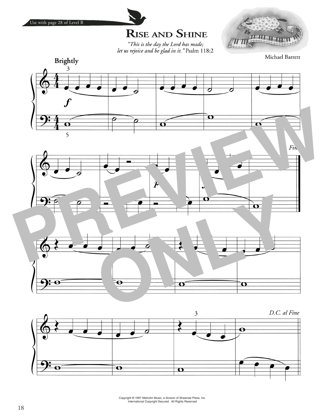 Michael Barrett Rise And Shine sheet music notes and chords. Download Printable PDF.