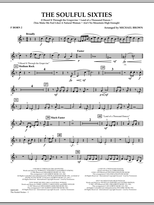 Learn to play Michael Brown The Soulful Sixties - F Horn 2 sheet music for Concert Band in minutes. Price: 7.8900$ Michael Brown The Soulful Sixties - F Horn 2 sheet music notes and chords arranged for Concert Band
