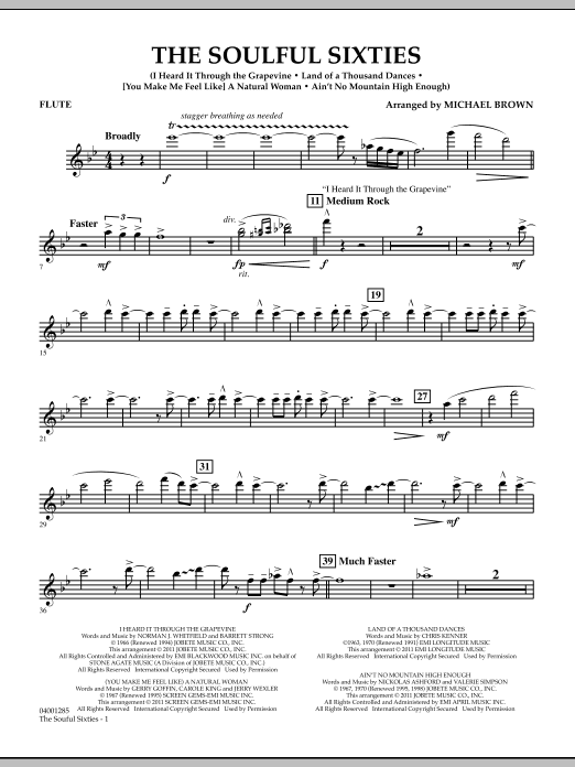 Learn to play Michael Brown The Soulful Sixties - Flute sheet music for Concert Band in minutes. Price: 7.8900$ Michael Brown The Soulful Sixties - Flute sheet music notes and chords arranged for Concert Band