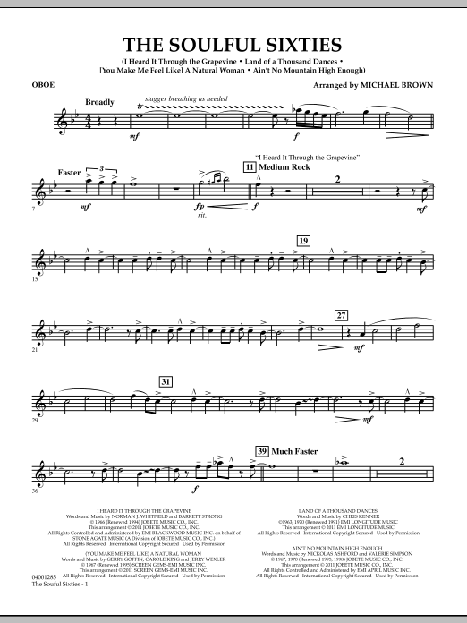 Learn to play Michael Brown The Soulful Sixties - Oboe sheet music for Concert Band in minutes. Price: 7.8900$ Michael Brown The Soulful Sixties - Oboe sheet music notes and chords arranged for Concert Band