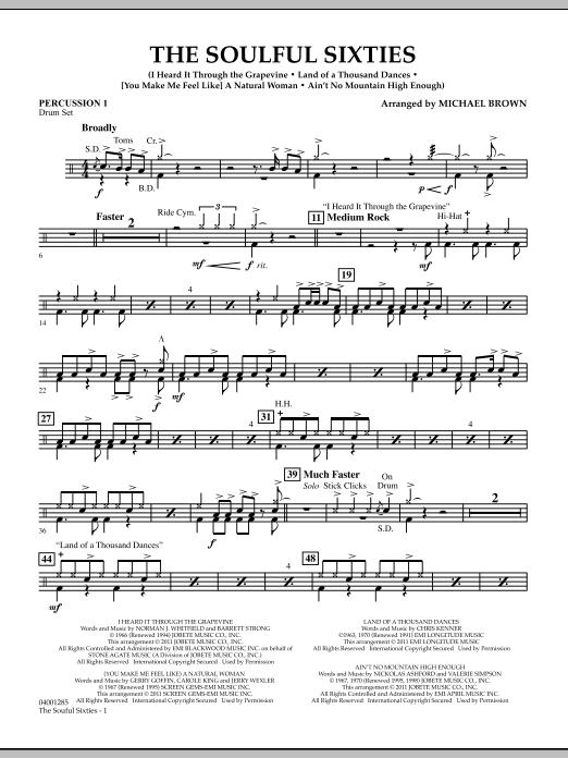 Learn to play Michael Brown The Soulful Sixties - Percussion 1 sheet music for Concert Band in minutes. Price: 7.8900$ Michael Brown The Soulful Sixties - Percussion 1 sheet music notes and chords arranged for Concert Band