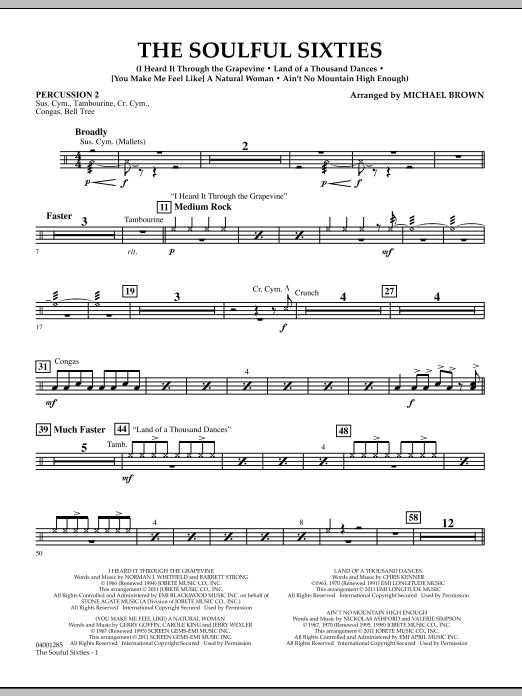 Learn to play Michael Brown The Soulful Sixties - Percussion 2 sheet music for Concert Band in minutes. Price: 7.8900$ Michael Brown The Soulful Sixties - Percussion 2 sheet music notes and chords arranged for Concert Band