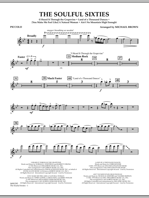 Learn to play Michael Brown The Soulful Sixties - Piccolo sheet music for Concert Band in minutes. Price: 7.8900$ Michael Brown The Soulful Sixties - Piccolo sheet music notes and chords arranged for Concert Band