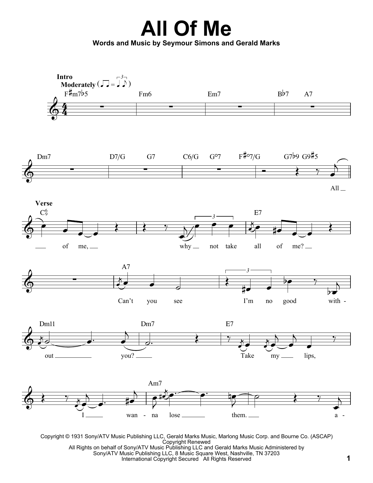 Michael Bublé All Of Me sheet music notes and chords. Download Printable PDF.