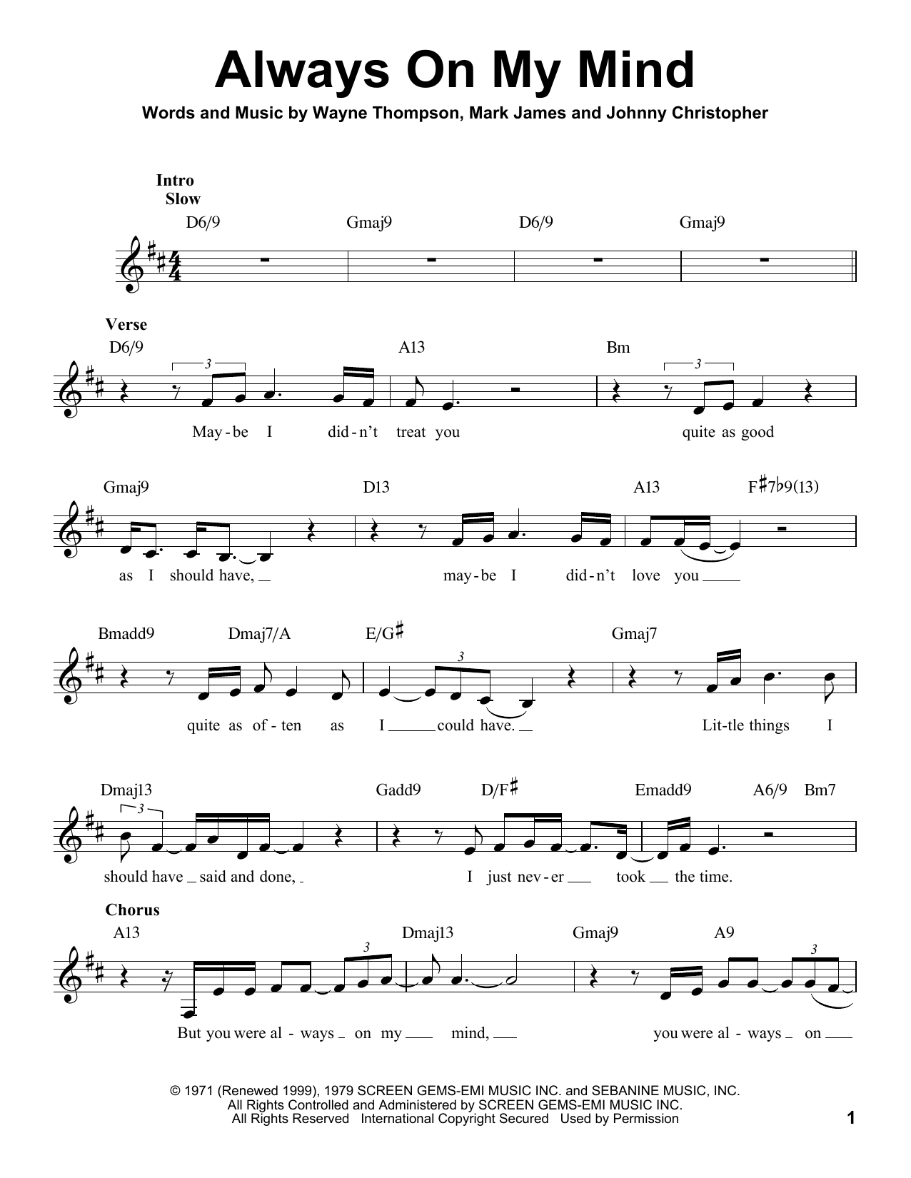 Learn to play Michael Bublé Always On My Mind sheet music for Pro Vocal in minutes. Price: 6.9900$ Michael Bublé Always On My Mind sheet music notes and chords arranged for Pro Vocal