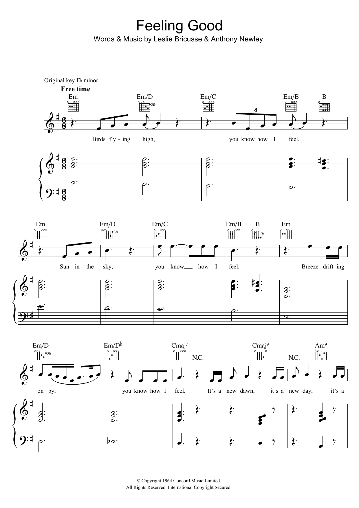 Michael Bublé Feeling Good sheet music notes and chords. Download Printable PDF.