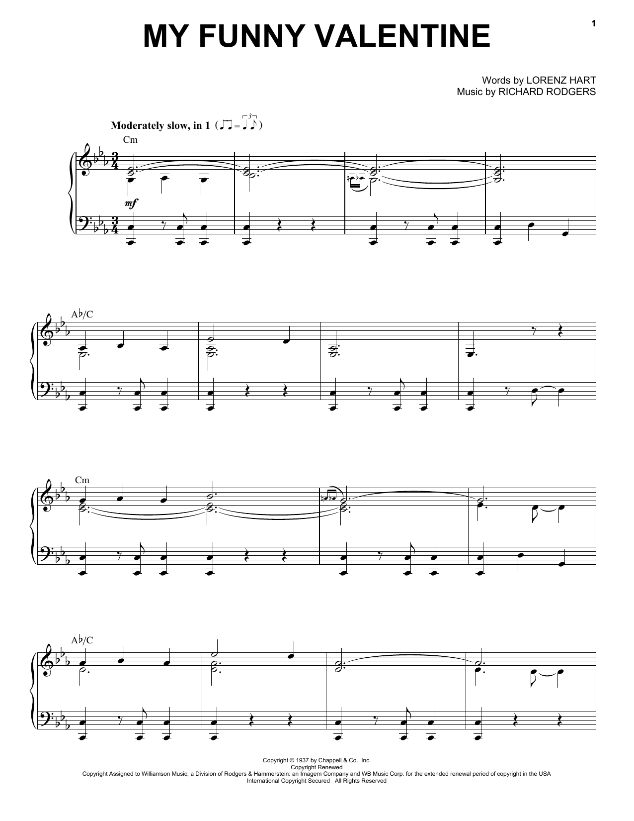 Michael Buble My Funny Valentine sheet music notes and chords. Download Printable PDF.