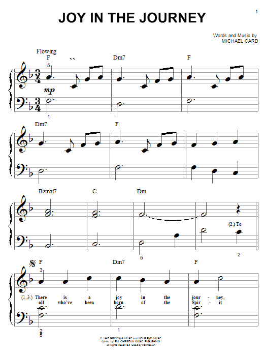 Michael Card Joy In The Journey sheet music notes and chords. Download Printable PDF.