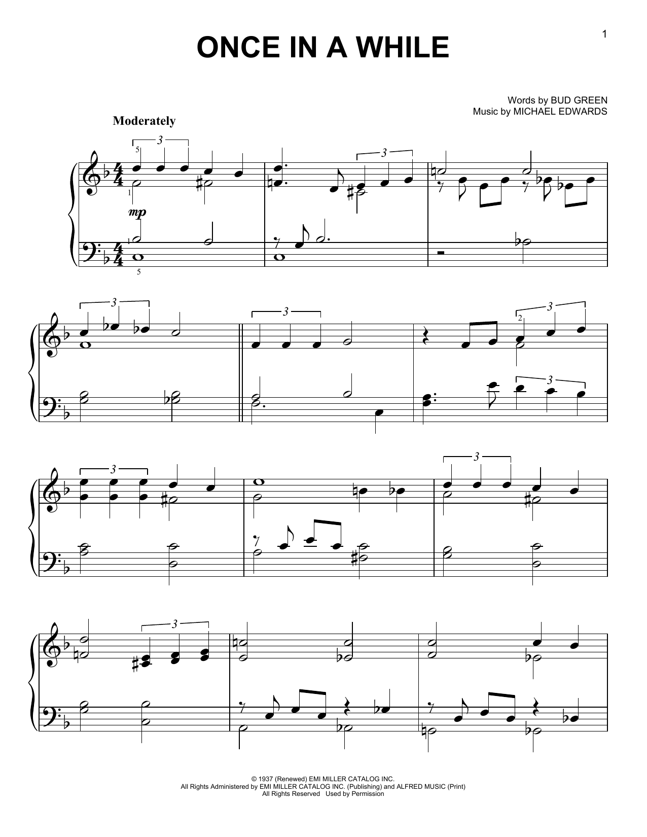 Michael Edwards Once In A While Sheet Music PDF Chords 3 Page