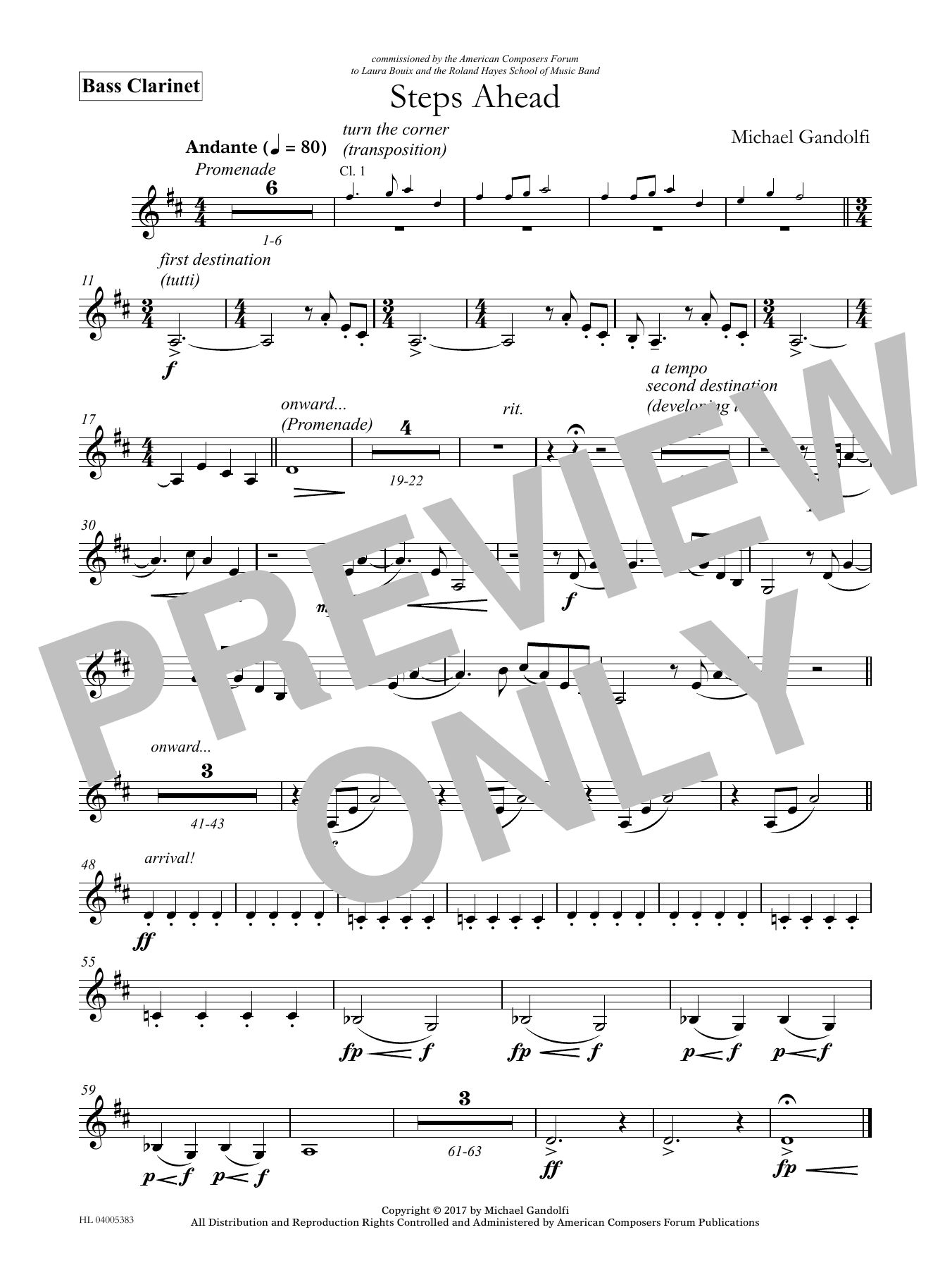 Learn to play Michael Gandolfi Steps Ahead - Bb Bass Clarinet sheet music for Concert Band in minutes. Price: 59.9900$ Michael Gandolfi Steps Ahead - Bb Bass Clarinet sheet music notes and chords arranged for Concert Band