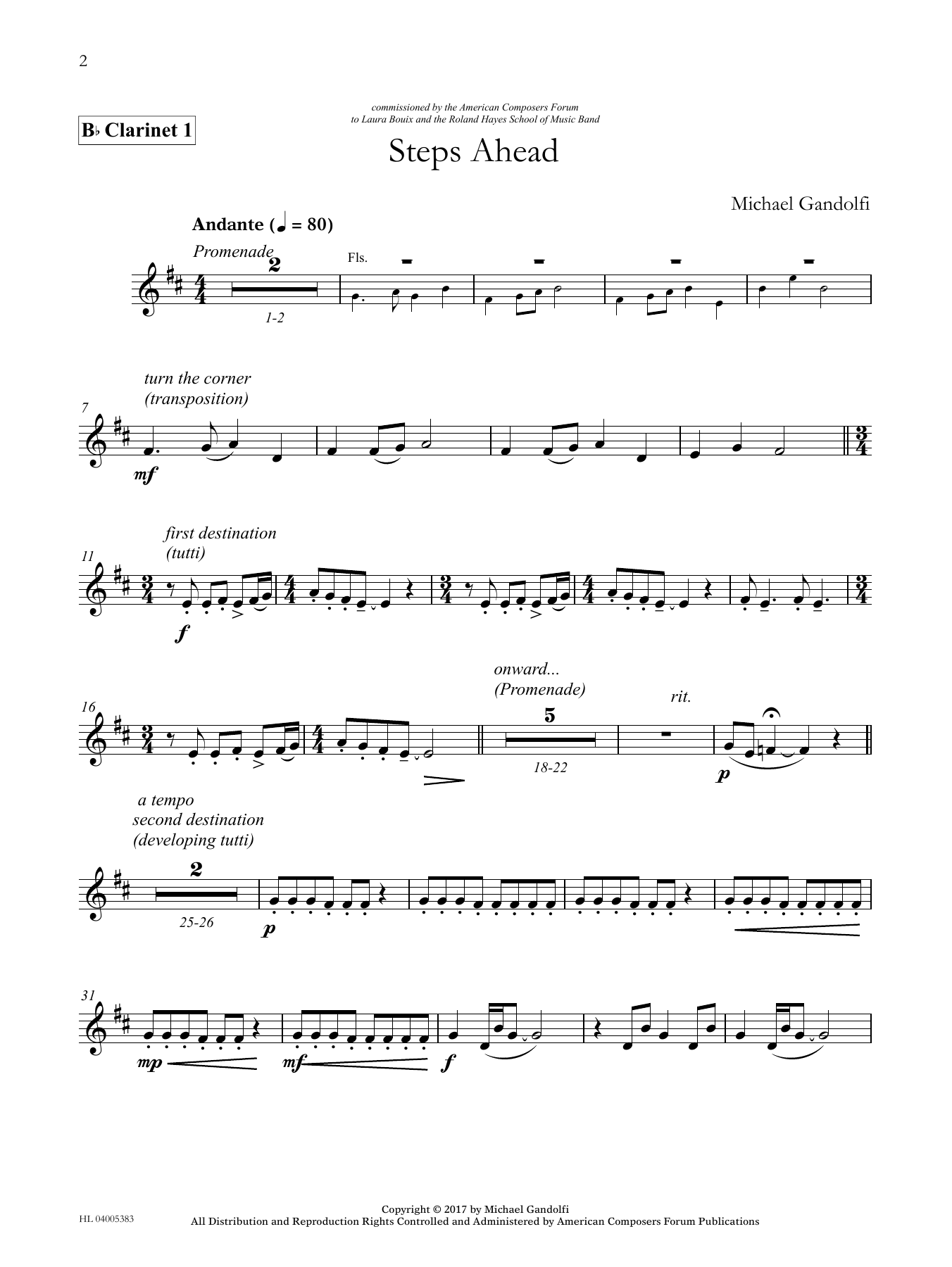 Learn to play Michael Gandolfi Steps Ahead - Bb Clarinet 1 sheet music for Concert Band in minutes. Price: 59.9900$ Michael Gandolfi Steps Ahead - Bb Clarinet 1 sheet music notes and chords arranged for Concert Band