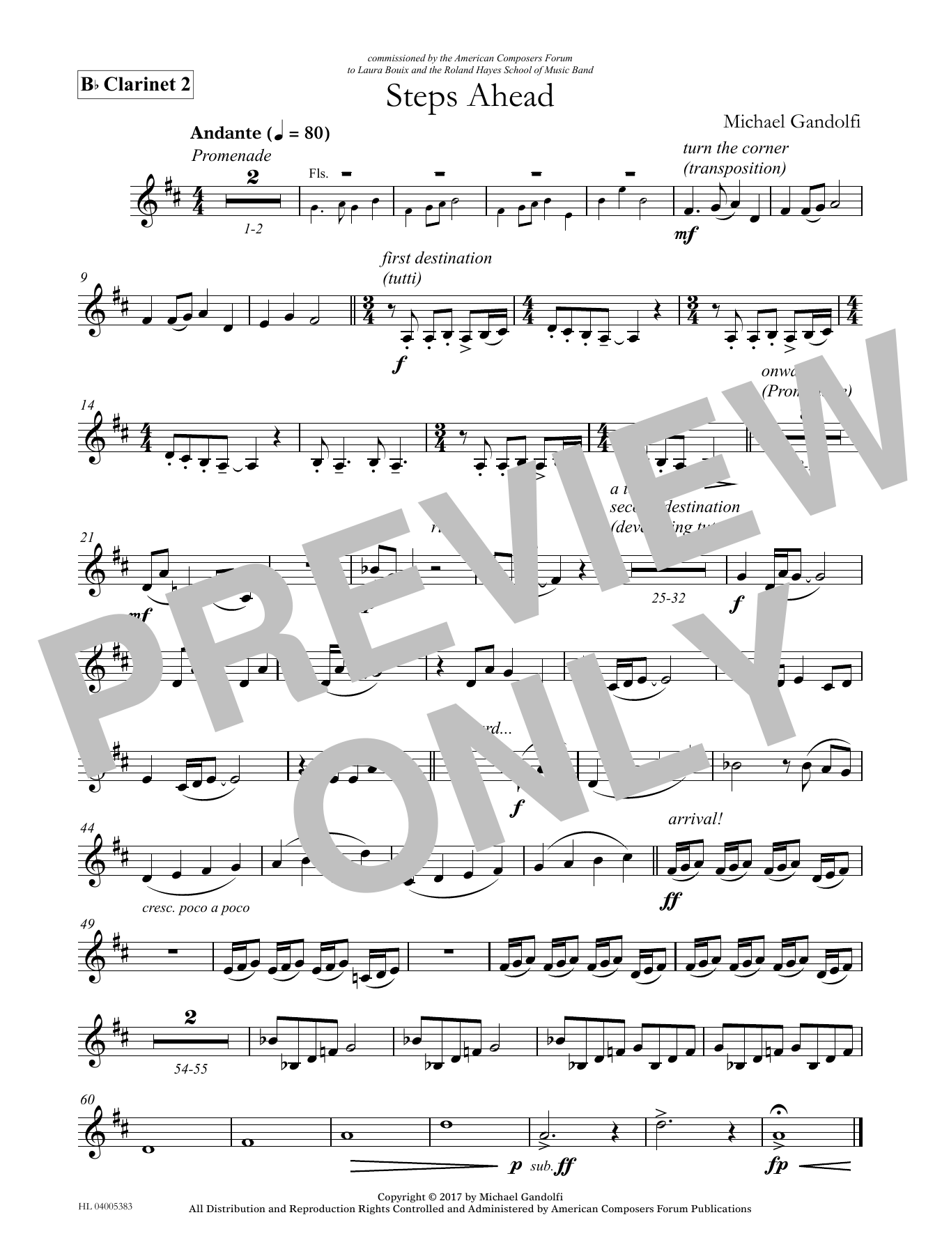 Learn to play Michael Gandolfi Steps Ahead - Bb Clarinet 2 sheet music for Concert Band in minutes. Price: 59.9900$ Michael Gandolfi Steps Ahead - Bb Clarinet 2 sheet music notes and chords arranged for Concert Band