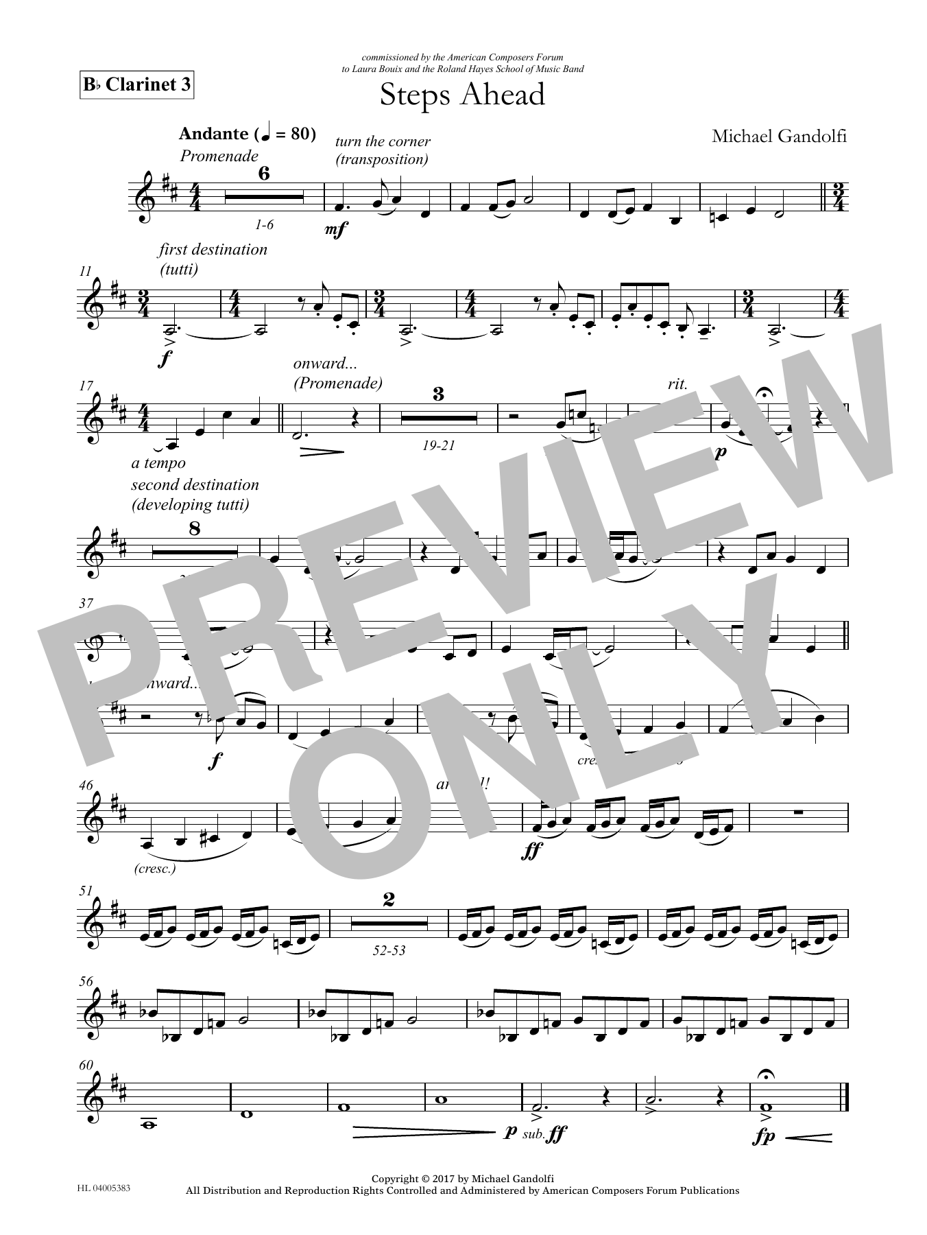 Learn to play Michael Gandolfi Steps Ahead - Bb Clarinet 3 sheet music for Concert Band in minutes. Price: 59.9900$ Michael Gandolfi Steps Ahead - Bb Clarinet 3 sheet music notes and chords arranged for Concert Band