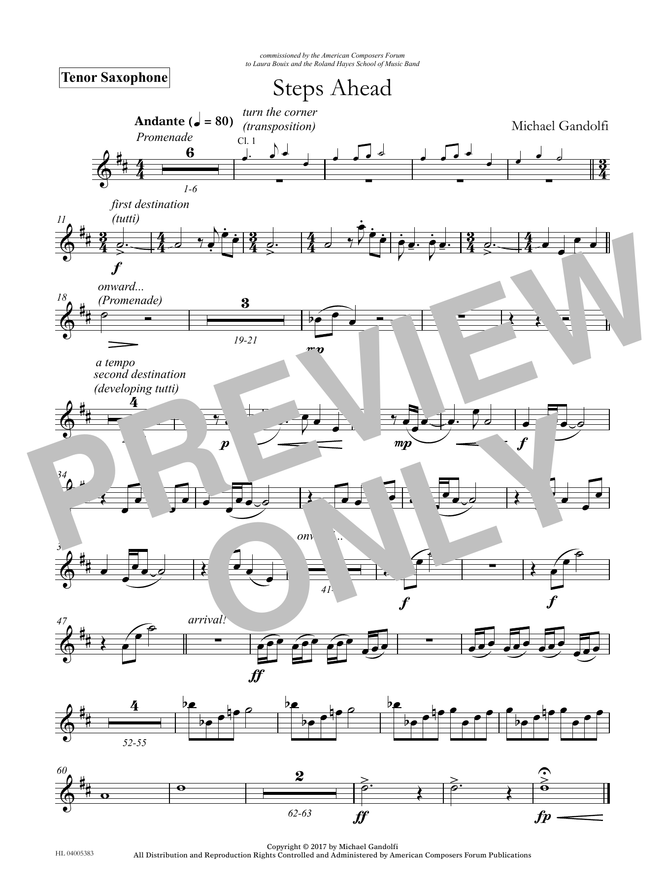 Learn to play Michael Gandolfi Steps Ahead - Bb Tenor Saxophone sheet music for Concert Band in minutes. Price: 59.9900$ Michael Gandolfi Steps Ahead - Bb Tenor Saxophone sheet music notes and chords arranged for Concert Band