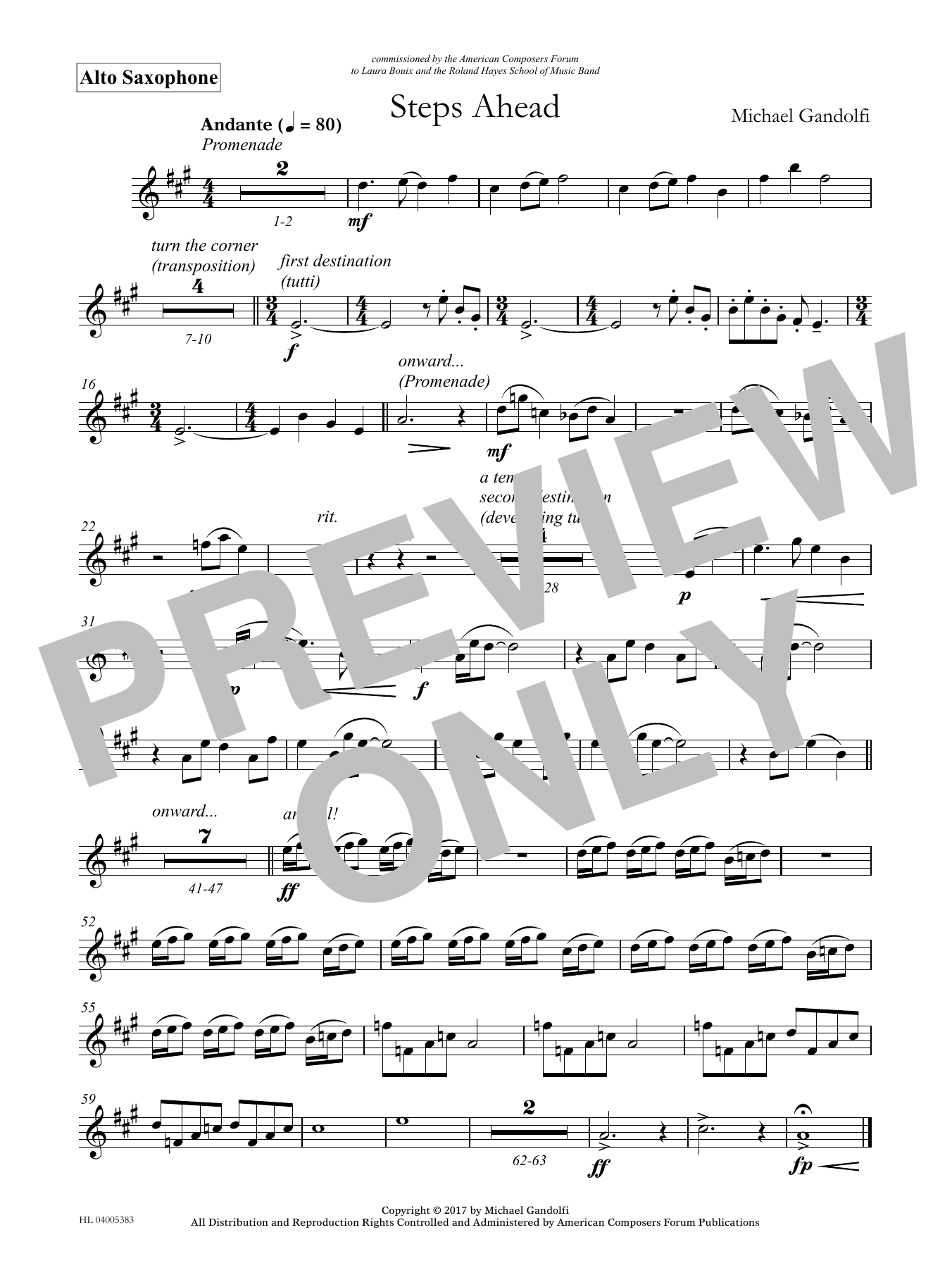 Learn to play Michael Gandolfi Steps Ahead - Eb Alto Saxophone sheet music for Concert Band in minutes. Price: 59.9900$ Michael Gandolfi Steps Ahead - Eb Alto Saxophone sheet music notes and chords arranged for Concert Band
