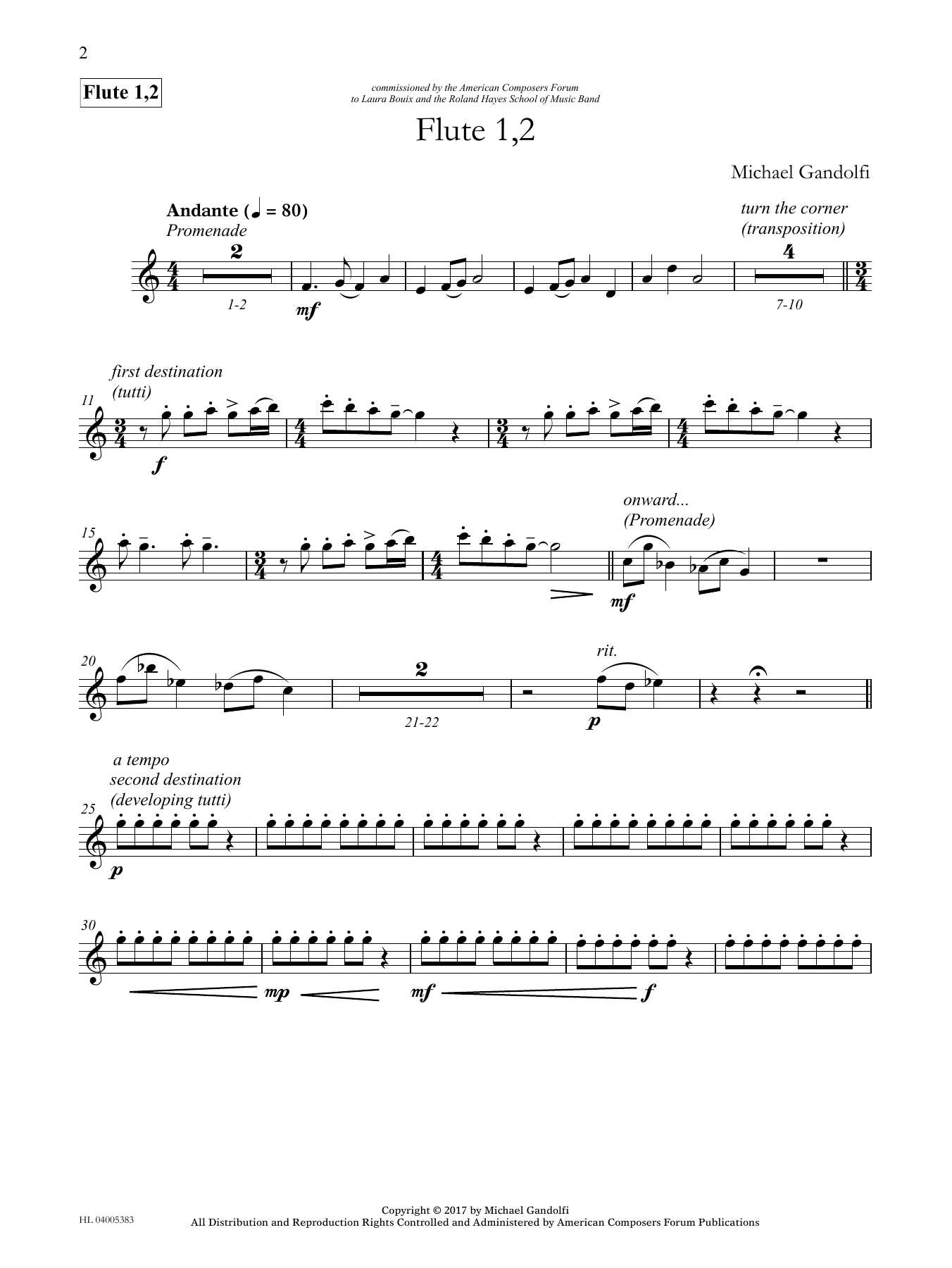 Learn to play Michael Gandolfi Steps Ahead - Flute 1 & 2 sheet music for Concert Band in minutes. Price: 59.9900$ Michael Gandolfi Steps Ahead - Flute 1 & 2 sheet music notes and chords arranged for Concert Band