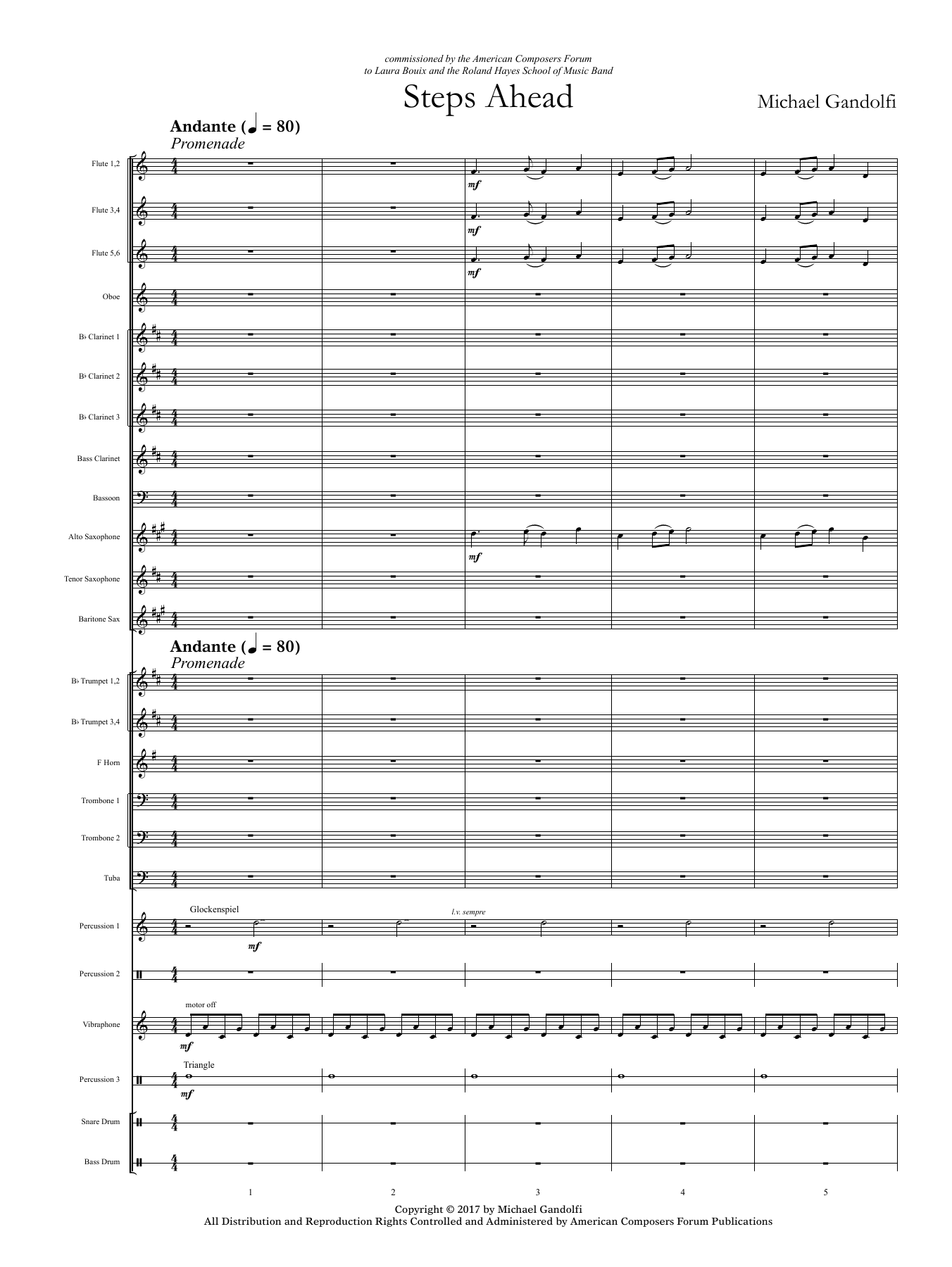 Learn to play Michael Gandolfi Steps Ahead - Full Score sheet music for Concert Band in minutes. Price: 59.9900$ Michael Gandolfi Steps Ahead - Full Score sheet music notes and chords arranged for Concert Band