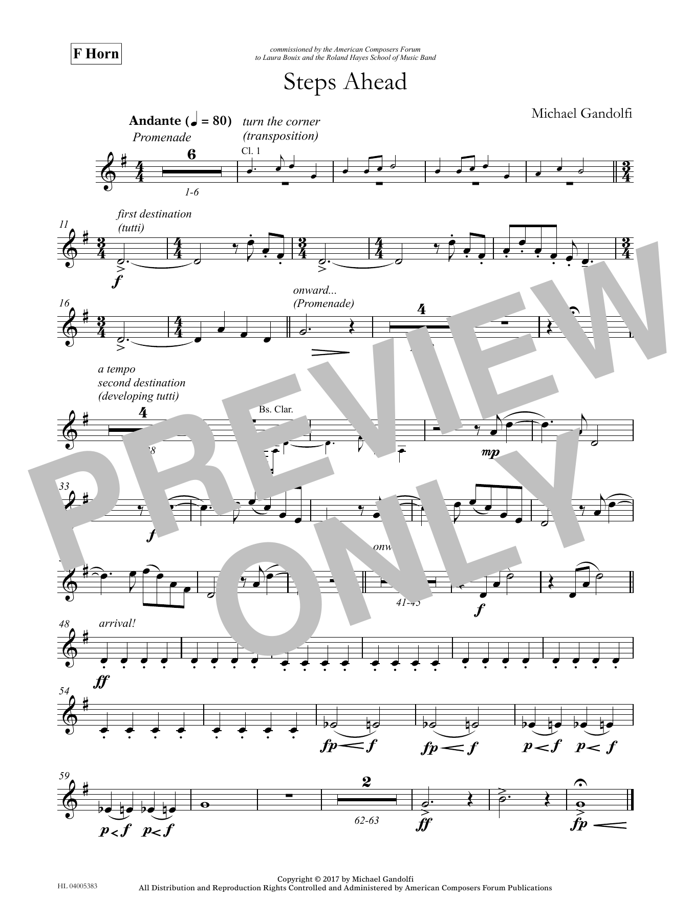 Learn to play Michael Gandolfi Steps Ahead - Horn sheet music for Concert Band in minutes. Price: 59.9900$ Michael Gandolfi Steps Ahead - Horn sheet music notes and chords arranged for Concert Band