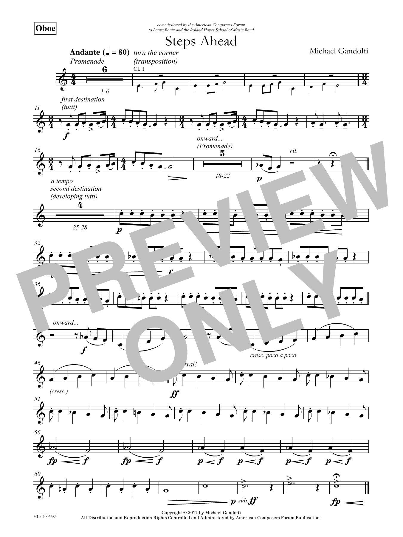 Learn to play Michael Gandolfi Steps Ahead - Oboe sheet music for Concert Band in minutes. Price: 59.9900$ Michael Gandolfi Steps Ahead - Oboe sheet music notes and chords arranged for Concert Band