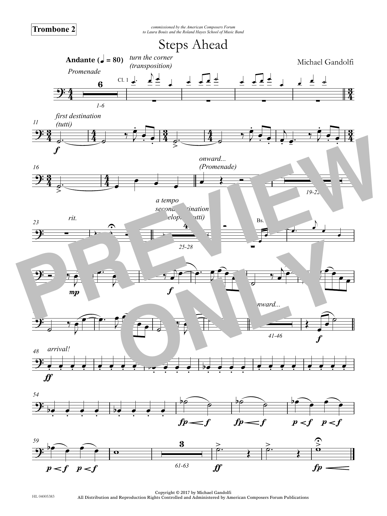 Learn to play Michael Gandolfi Steps Ahead - Trombone 2 sheet music for Concert Band in minutes. Price: 59.9900$ Michael Gandolfi Steps Ahead - Trombone 2 sheet music notes and chords arranged for Concert Band