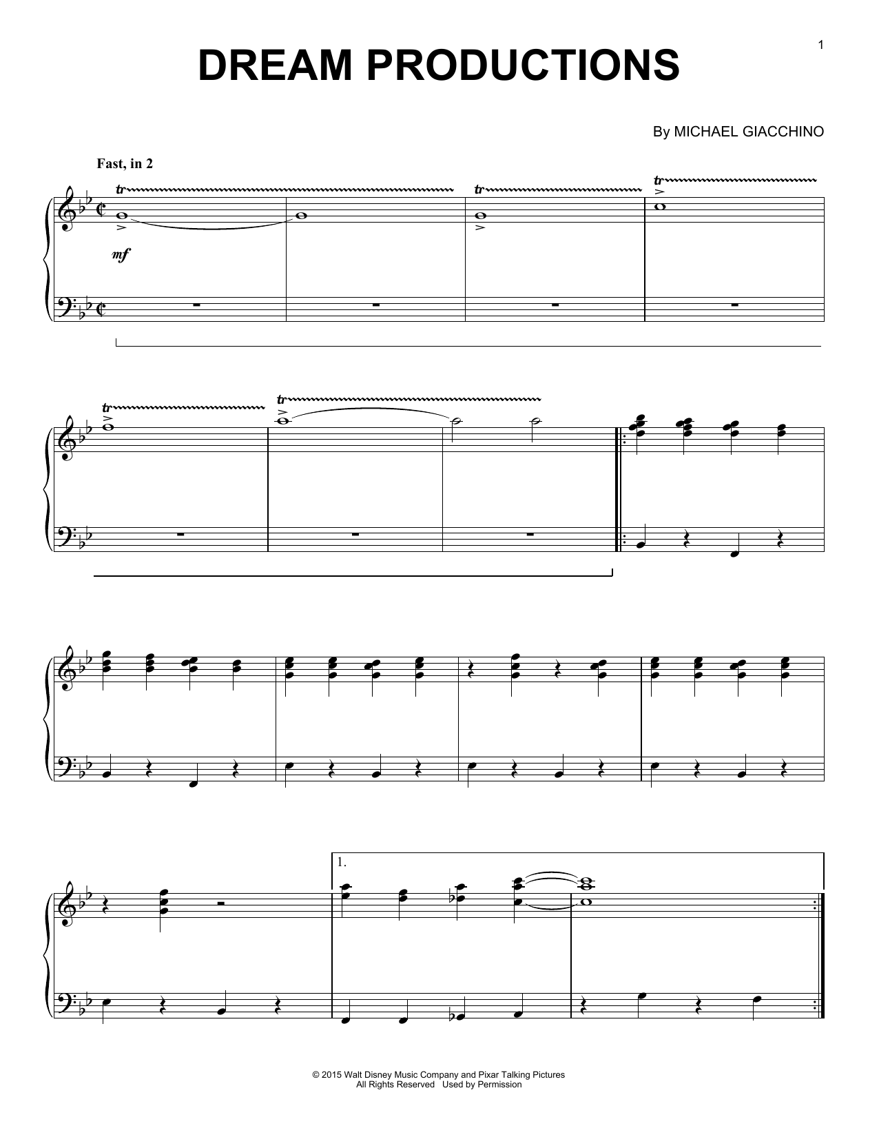 Michael Giacchino Dream Productions sheet music notes and chords. Download Printable PDF.