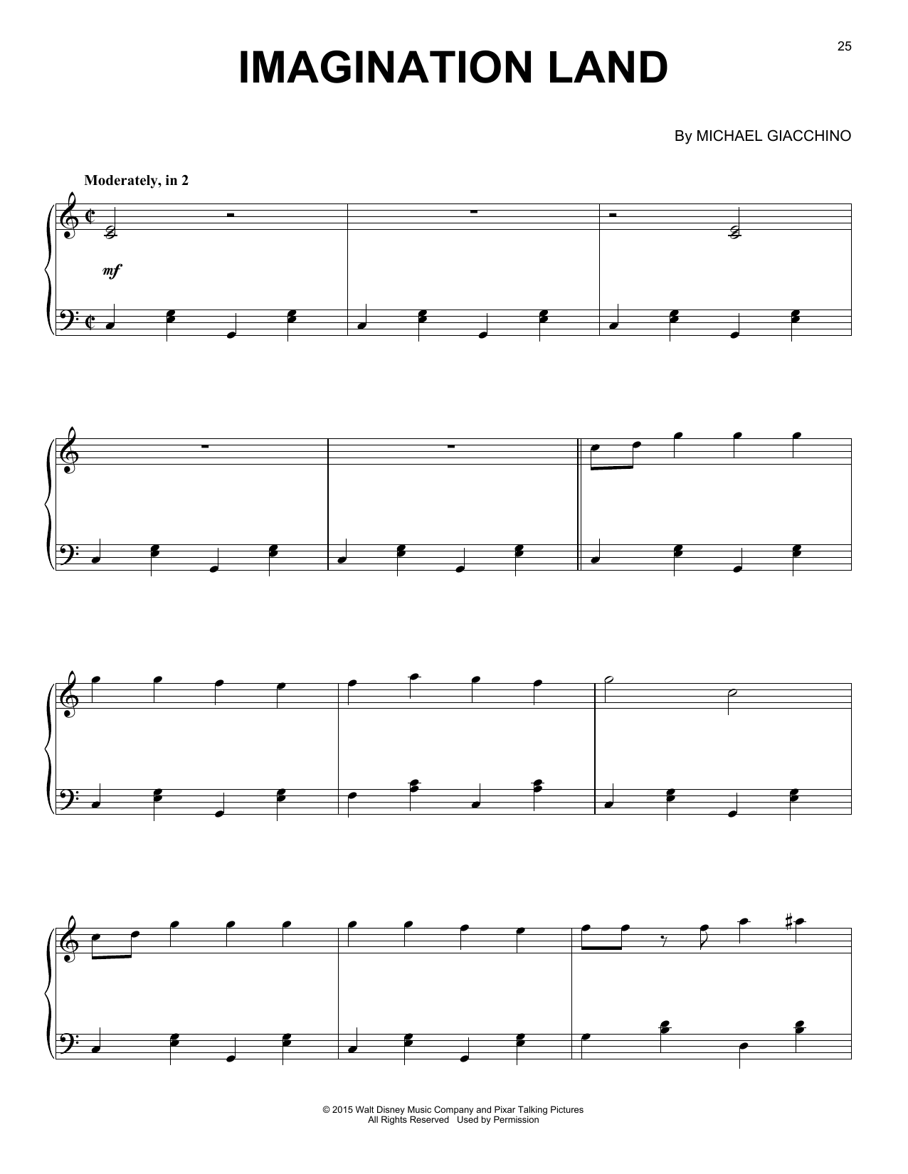 Michael Giacchino Imagination Land sheet music notes and chords. Download Printable PDF.