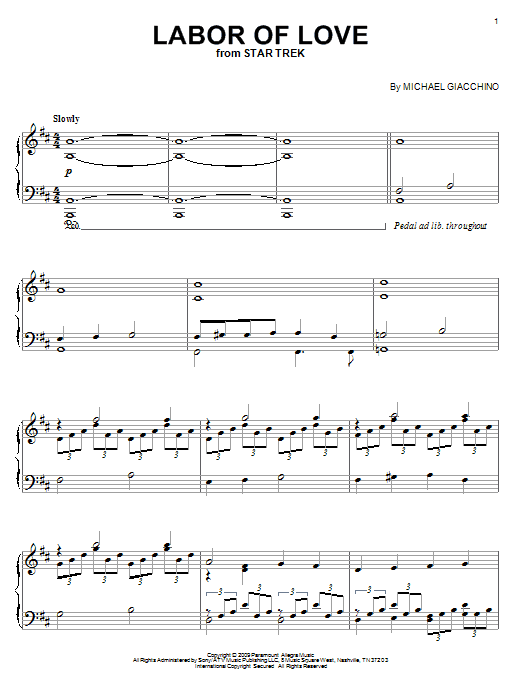 Learn to play Michael Giacchino Labor Of Love sheet music for Piano Solo in minutes. Michael Giacchino Labor Of Love sheet music notes and chords. Download Printable PDF.