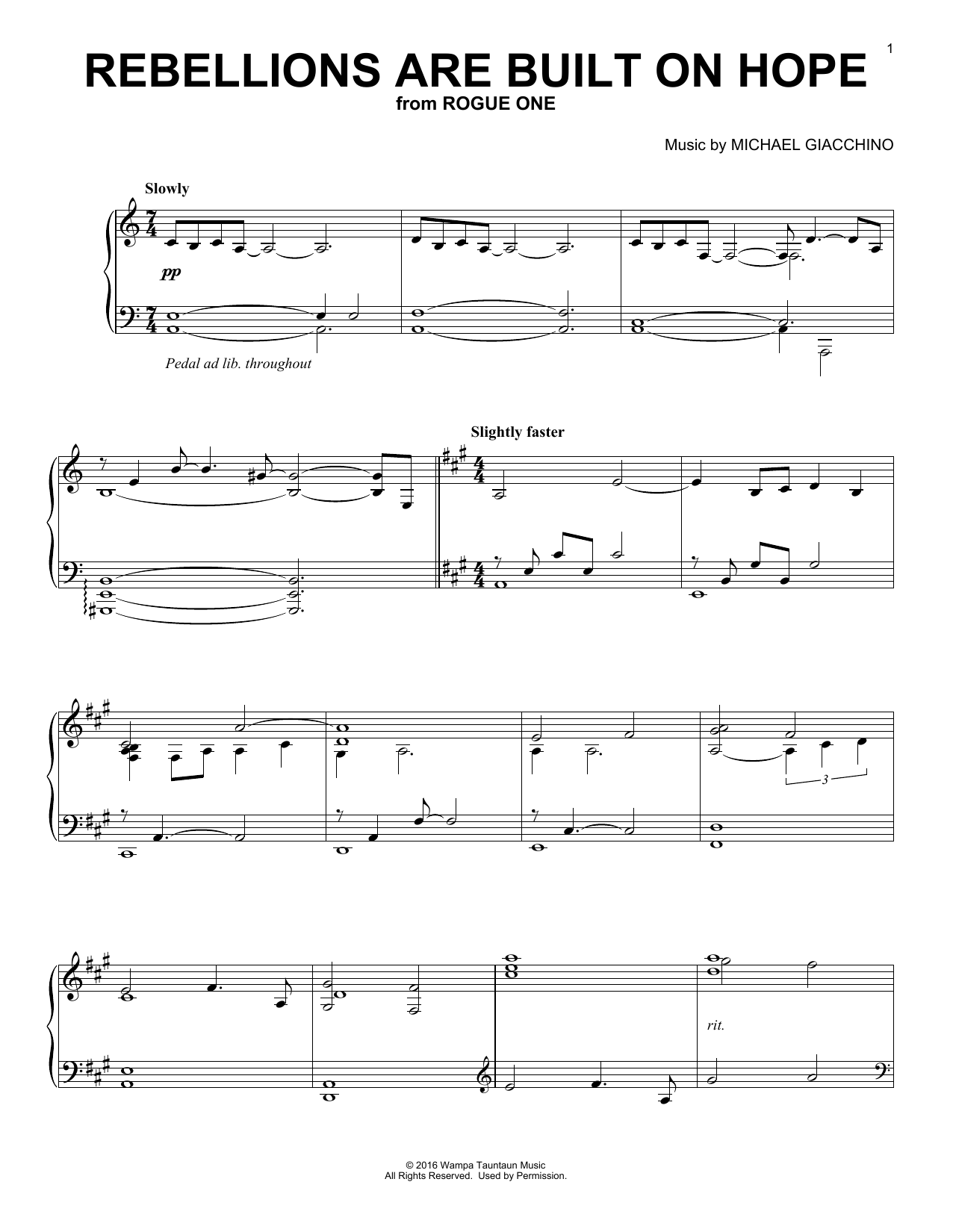 Learn to play Michael Giacchino Rebellions Are Built On Hope sheet music for Easy Piano in minutes. Price: 6.9900$ Michael Giacchino Rebellions Are Built On Hope sheet music notes and chords arranged for Easy Piano