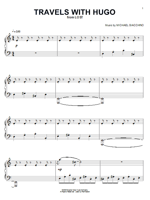 Michael Giacchino Travels With Hugo (from Lost) sheet music notes and chords. Download Printable PDF.