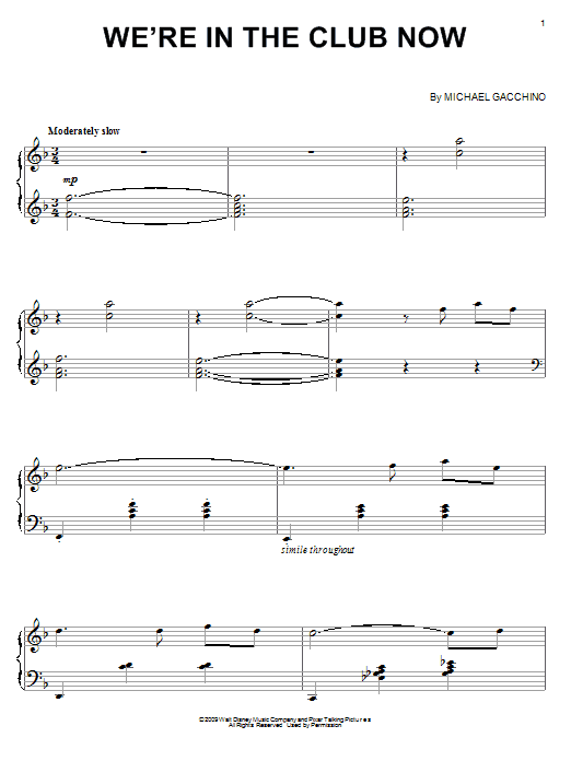 Learn to play Michael Giacchino We're In The Club Now sheet music for Piano Solo in minutes. Michael Giacchino We're In The Club Now sheet music notes and chords. Download Printable PDF.