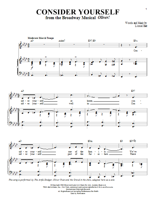 Michael Goodman Consider Yourself sheet music notes and chords. Download Printable PDF.