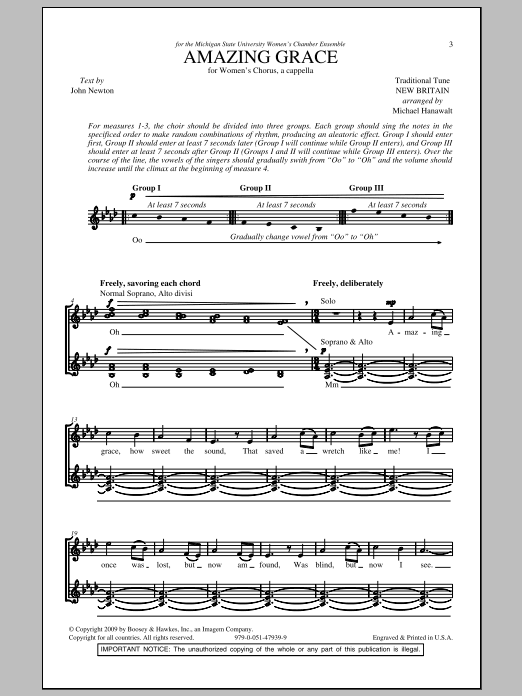 Michael Hanawalt Amazing Grace sheet music notes and chords. Download Printable PDF.