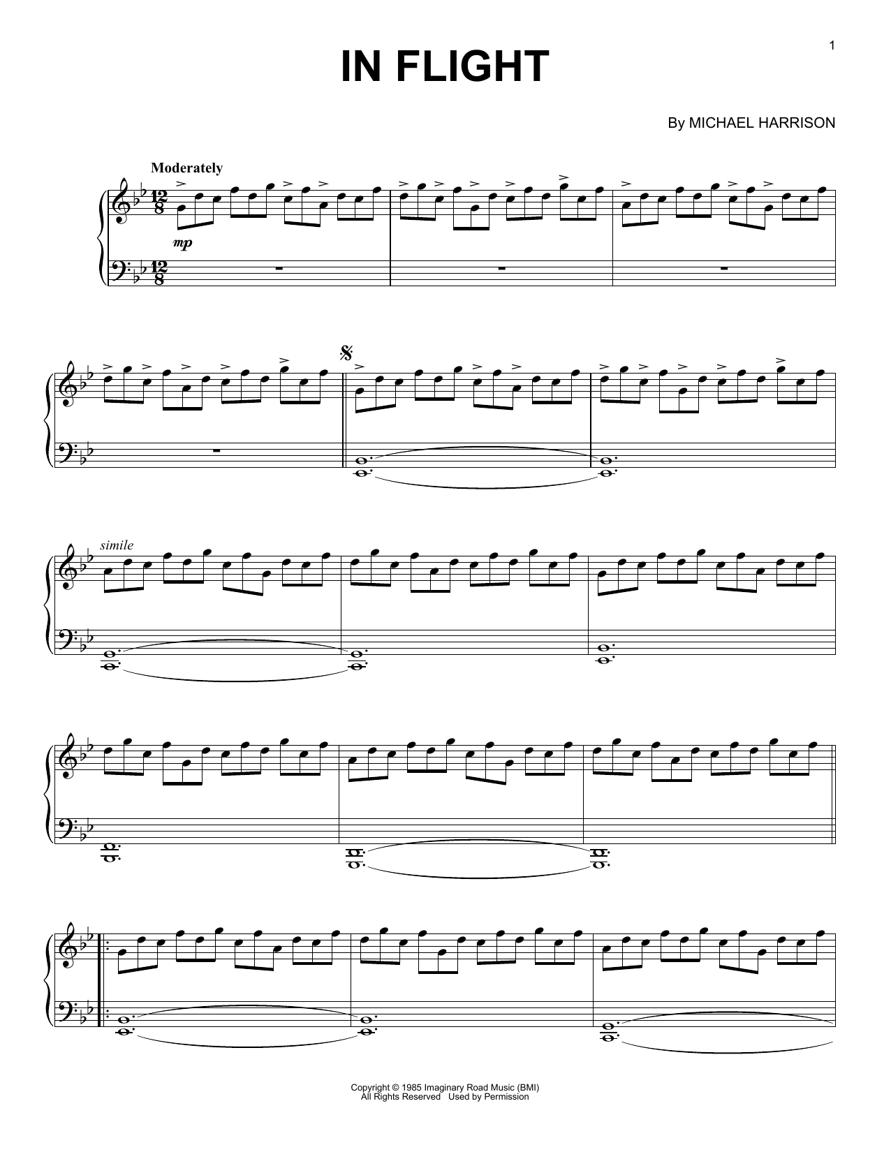 Michael Harrison In Flight sheet music notes and chords. Download Printable PDF.