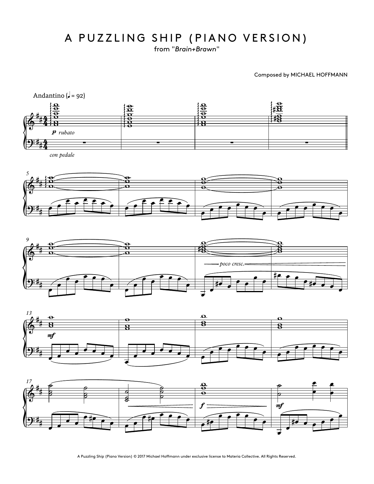 Michael Hoffmann A Puzzling Ship sheet music notes and chords. Download Printable PDF.