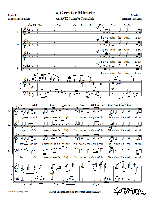 Michael Isaacson A Greater Miracle sheet music notes and chords. Download Printable PDF.