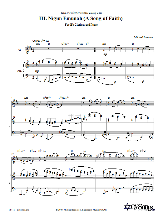 Michael Isaacson Nigun Emunah sheet music notes and chords. Download Printable PDF.