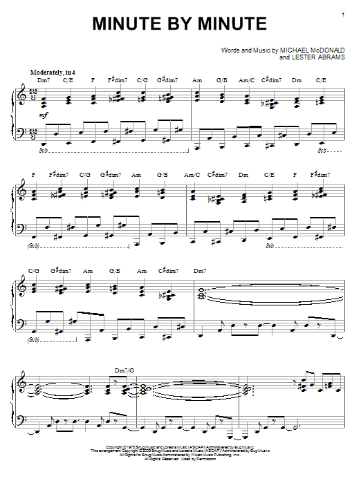 Learn to play Michael McDonald Minute By Minute (arr. Larry Moore) sheet music for Piano Solo in minutes. Michael McDonald Minute By Minute (arr. Larry Moore) sheet music notes and chords. Download Printable PDF.