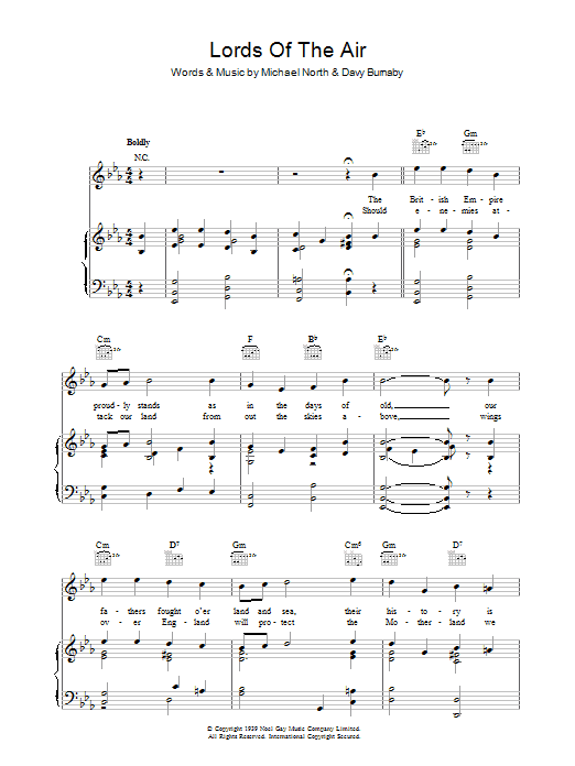 Learn to play Michael North Lords Of The Air sheet music for Piano, Vocal & Guitar (Right-Hand Melody) in minutes. Michael North Lords Of The Air sheet music notes and chords. Download Printable PDF.