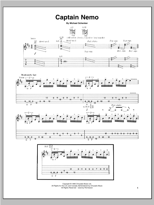 Learn to play Michael Schenker Captain Nemo sheet music for Guitar Tab in minutes. Michael Schenker Captain Nemo sheet music notes and chords. Download Printable PDF.