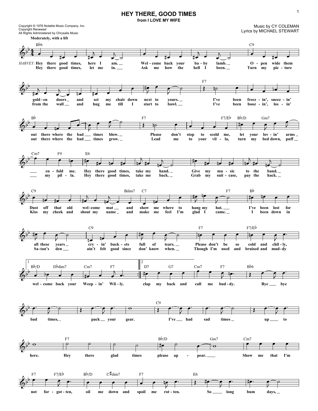 Michael Stewart Hey There Good Times Sheet Music Pdf Notes