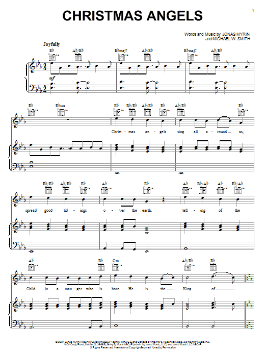 Michael W. Smith Christmas Angels sheet music notes and chords. Download Printable PDF.