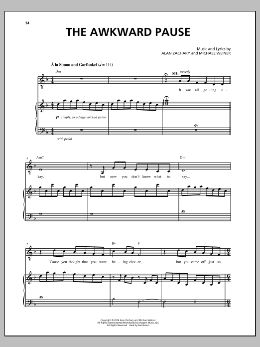 Michael Weiner The Awkward Pause sheet music notes and chords. Download Printable PDF.