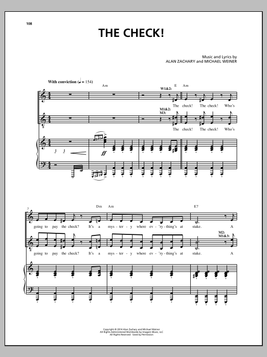 Michael Weiner The Check! sheet music notes and chords. Download Printable PDF.