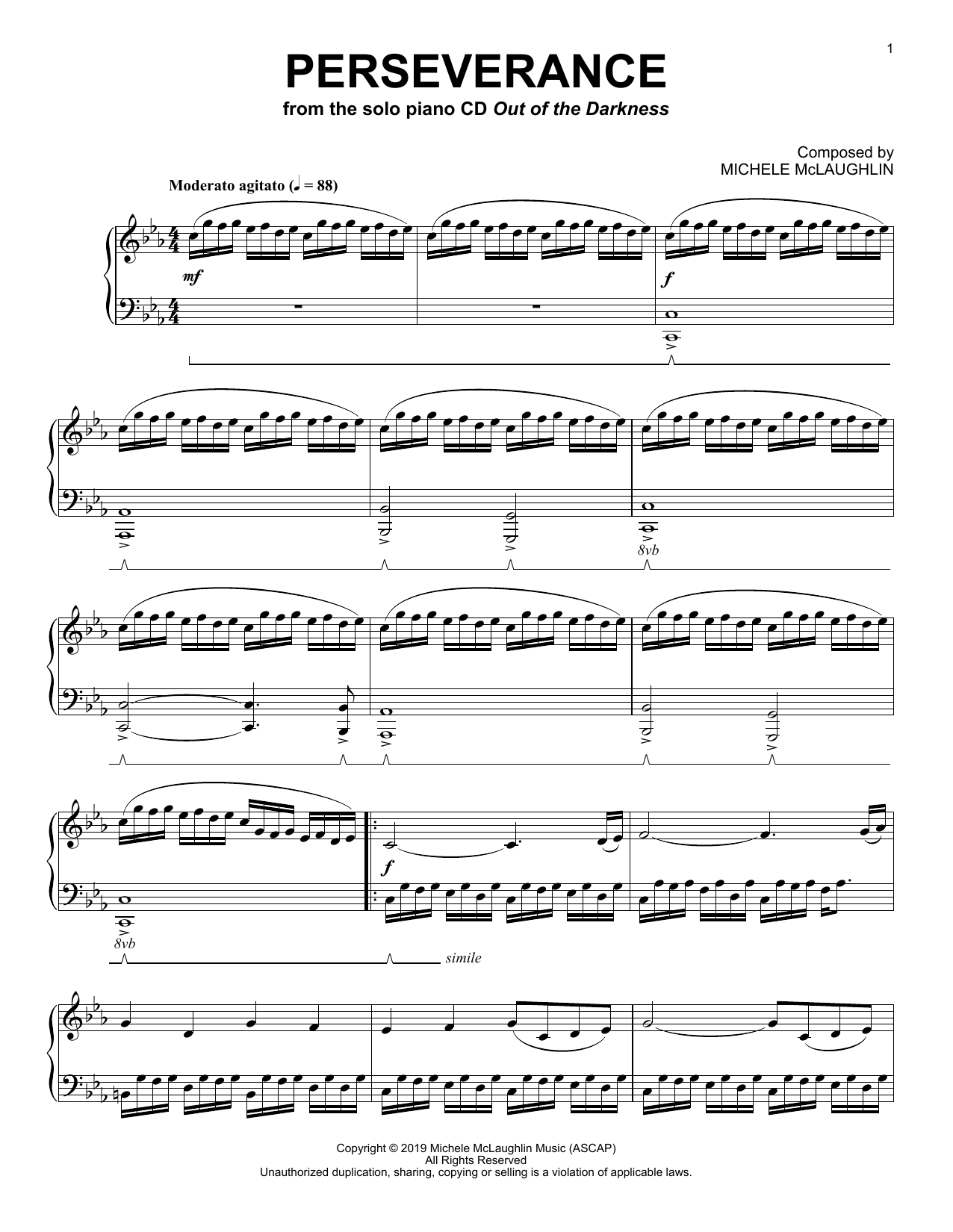 Perseverance Sheet Music by Michele McLaughlin Piano Solo