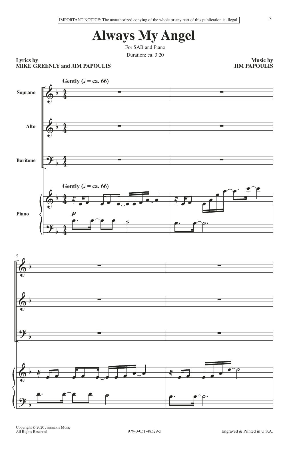Learn to play Mike Greenly and Jim Papoulis Always My Angel sheet music for SAB Choir in minutes. Price: 3.9900$ Mike Greenly and Jim Papoulis Always My Angel sheet music notes and chords arranged for SAB Choir