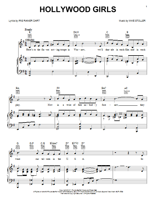 Mike Stoller Hollywood Girls sheet music notes and chords. Download Printable PDF.