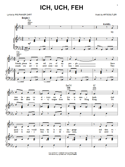 Mike Stoller Ich, Uch, Feh sheet music notes and chords. Download Printable PDF.