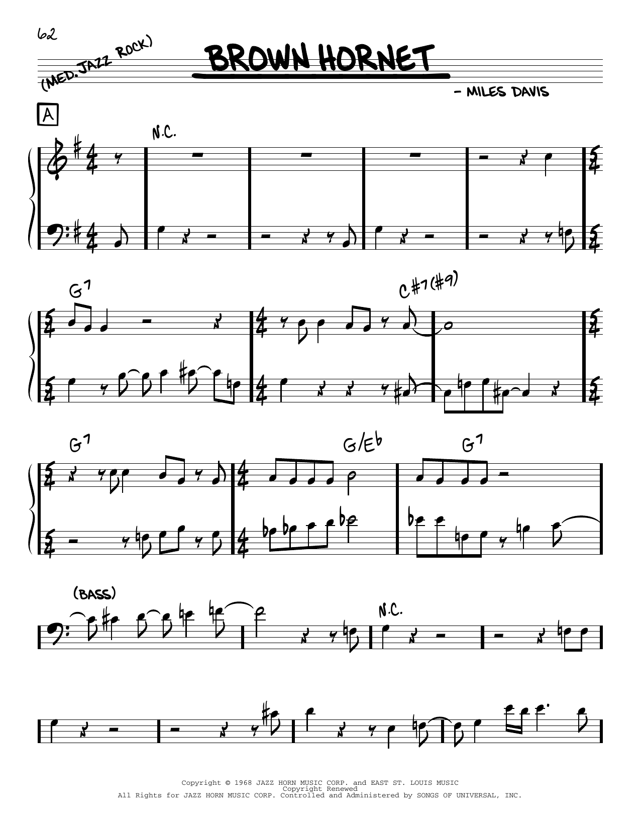 Learn to play Miles Davis Brown Hornet sheet music for Real Book – Melody & Chords in minutes. Miles Davis Brown Hornet sheet music notes and chords. Download Printable PDF.